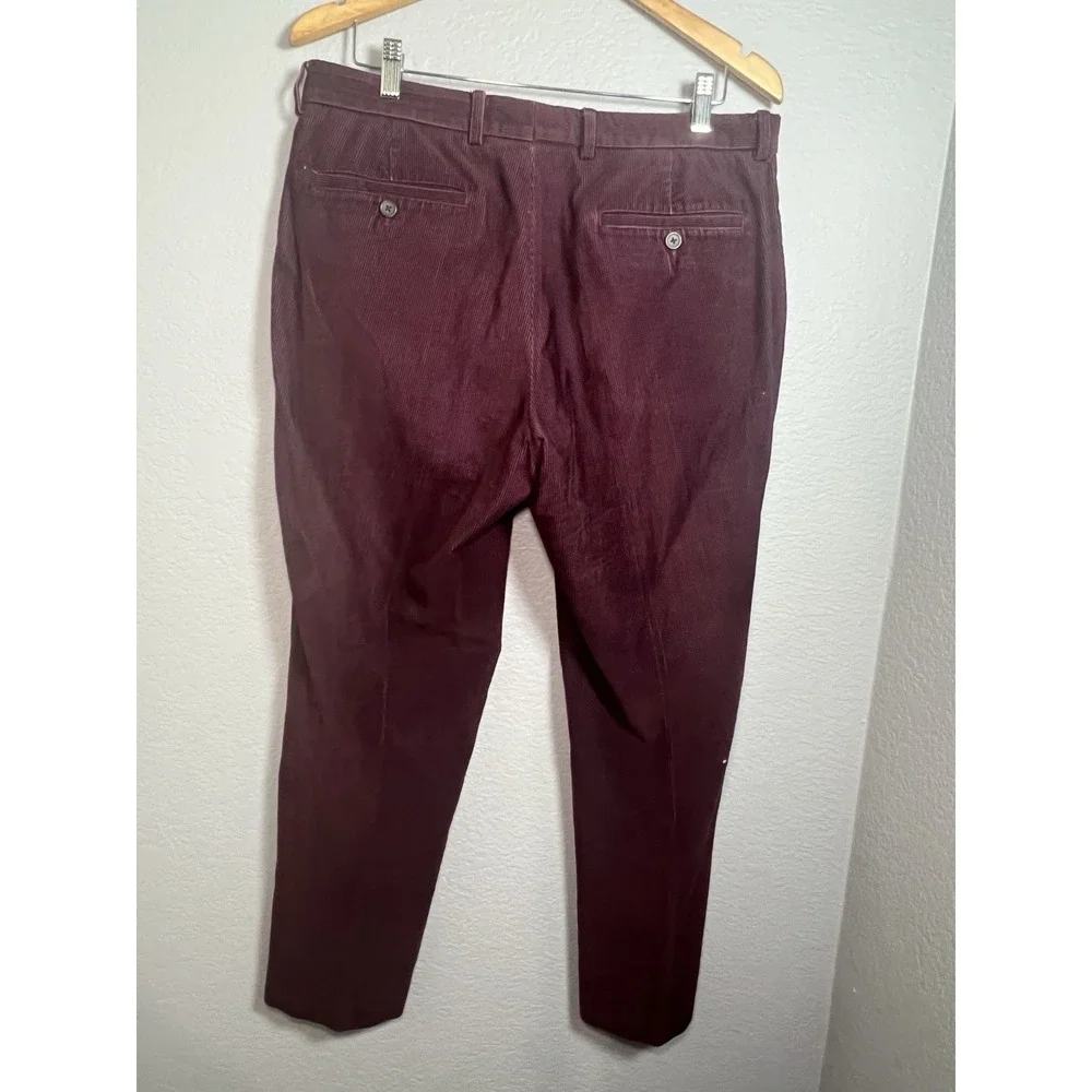 Lauren Ralph Lauren Corduroy Pants Mens 34x30 (Fits 34x29) Maroon Stretch Slim